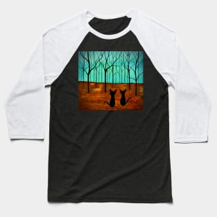 Autumn Forest Cats Baseball T-Shirt